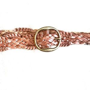 Gap - Braided Leather Belt - Gold accent